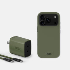 Everyday Charging Kit - Power Adapter + iPhone 17 Pro - Matte Olive